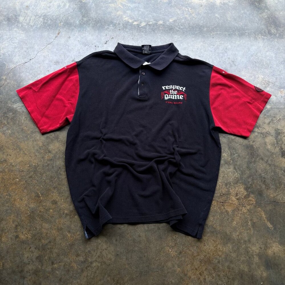 Crazy Vintage Y2K Faded Black Fubu Polo Shirt